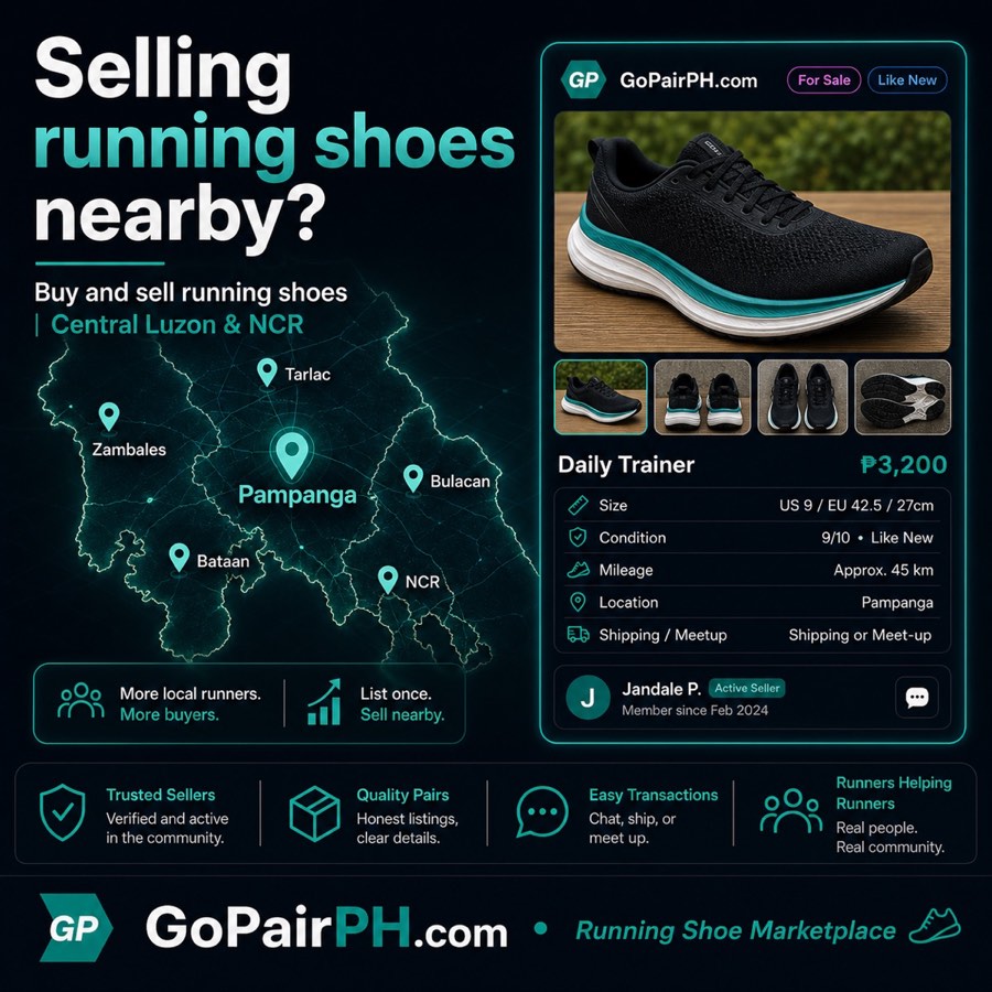Go Pair PH running shoe marketplace for sellers and buyers in Pampanga, Central Luzon, and NCR